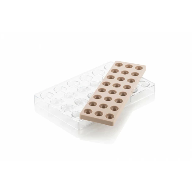 Kit Moule Chocolat Demi-Sphère Avec Insert (x24) Chocado Silikomart 1 Kit Moule Chocolat Demi-Sphère Avec Insert (x24) Chocado Silikomart