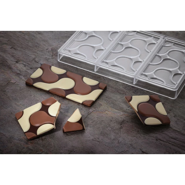 Moule Tablette Chocolat Flow 15,4 X 7,7 X H 0,8 Cm (x3) Pavoni 3 Moule Tablette Chocolat Flow 15,4 X 7,7 X H 0,8 Cm (x3) Pavoni – Image 3